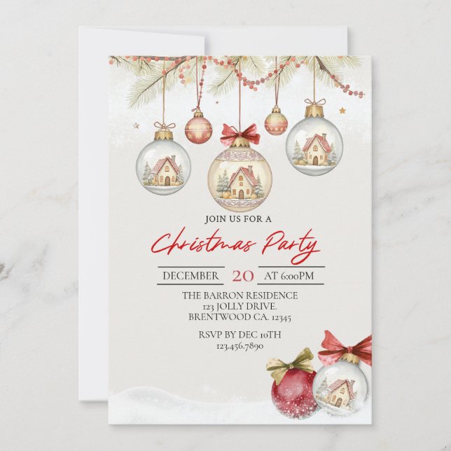 Holiday Invitation, Holiday Party, Christmas Party Inbjudningar (Framsida)