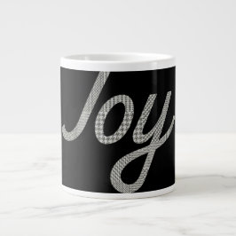 Holiday Joy Houndstooth-mönster på svart Jumbo Mugg