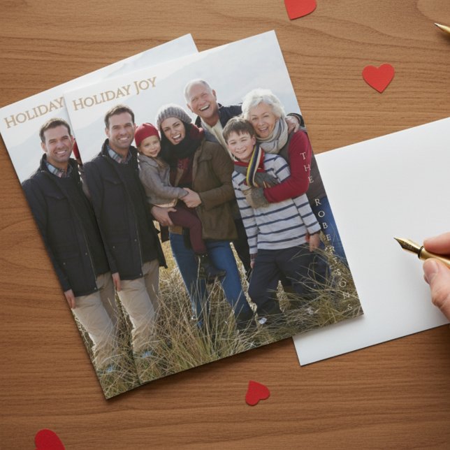 Holiday Joy Modern Warm Magnetic Photo Holiday  (Skapare uppladdad)