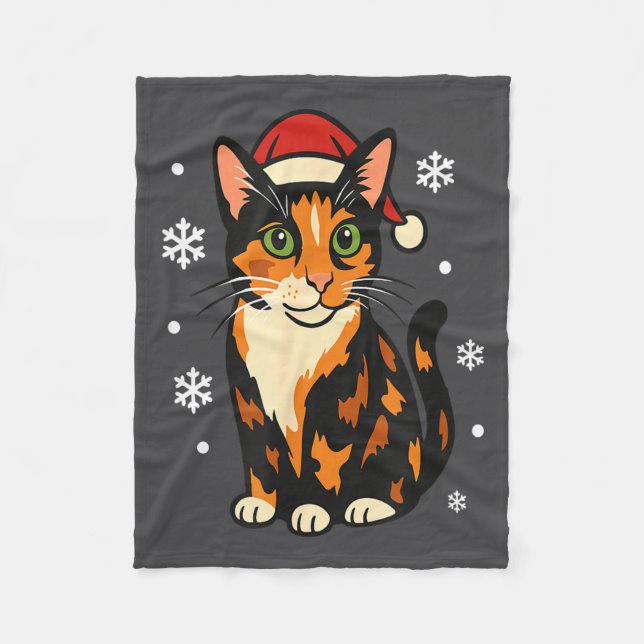 Holiday Kitten Cute Christmas Cat Design Uni  Fleecefilt (Framsidan)