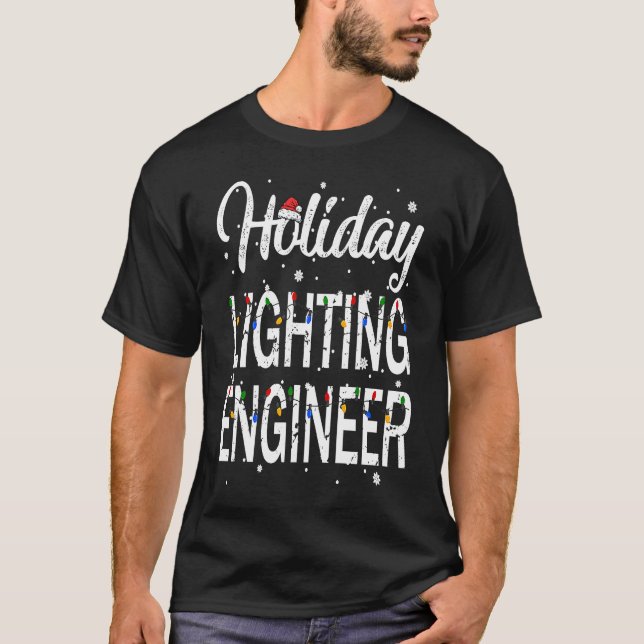 Holiday Lighting Engineer Christmas Light Costume T Shirt (Framsida)