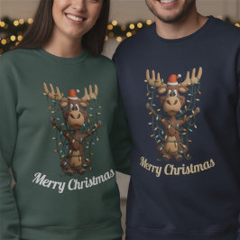 Holiday Lights Moose T Shirt