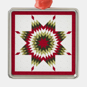 Holiday Lone Star Quilt Design Julgransprydnad Metall