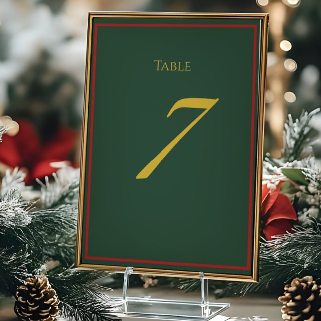 Holiday Luxe Christmas Table Number Card Bordsnummer (Skapare uppladdad)