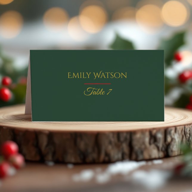 Holiday Luxe Modern Christmas Place Card  Placeringskort (Skapare uppladdad)