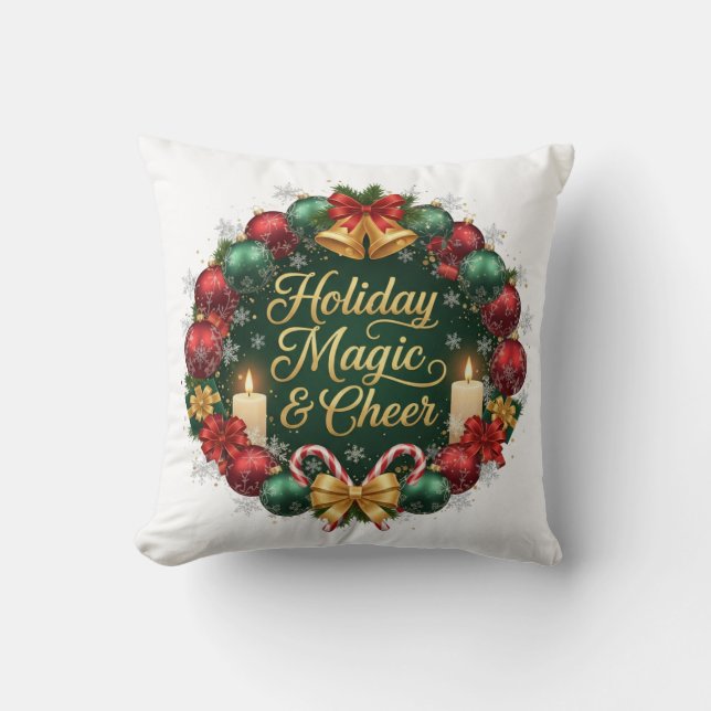 Holiday Magic & Cheer Festive Christmas  Kudde (Framsida)