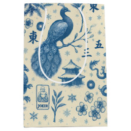 Holiday Mahjong Toile Charm Gift Bag