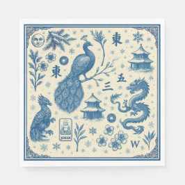 Holiday Mahjong Toile Napkins Pappersservett