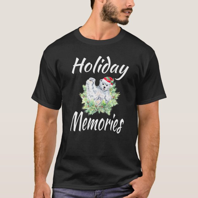 Holiday Memories Matching Family Group Polar Bear  T Shirt (Framsida)