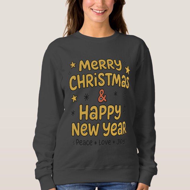 Holiday Merry Christmas Gift Sweatshirt for Women T Shirt (Framsida)