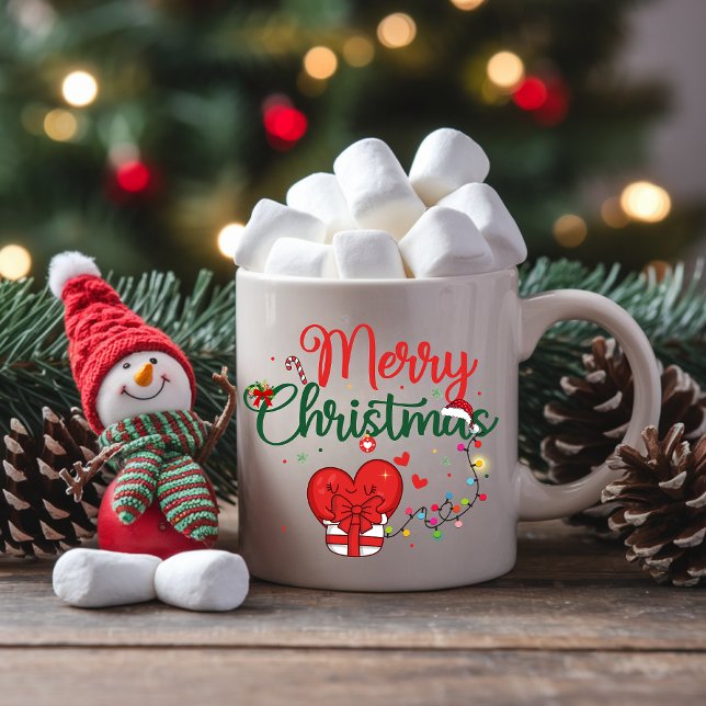 Holiday Mug with Heart and Lights Mugg (Skapare uppladdad)