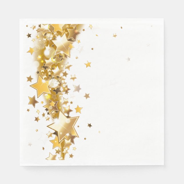 Holiday Napkin Gold Stars Pappersservett (Framsidan)