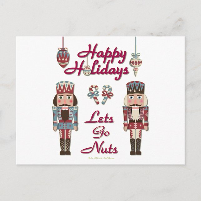 Holiday Nutcracker Låt oss gå nötter Helg Vykort (Framsida)