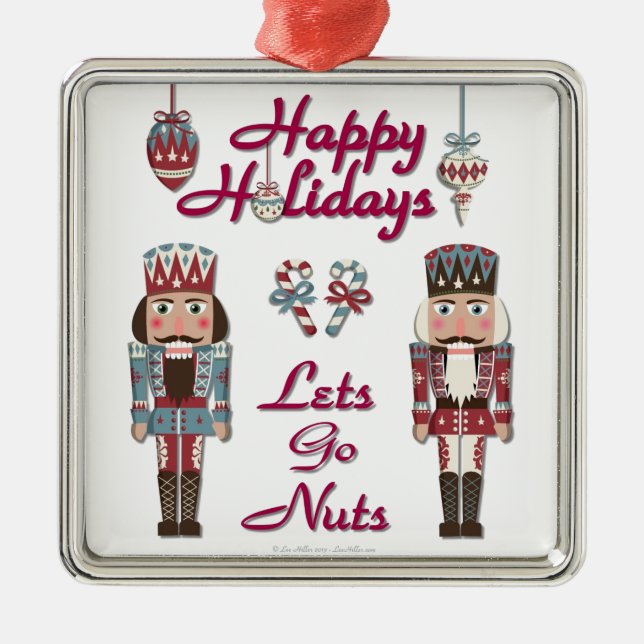 Holiday Nutcracker Låt oss gå nötter Julgransprydnad Metall (Framsidan)