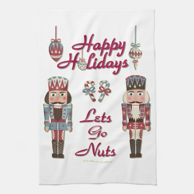 Holiday Nutcracker Låt oss gå nötter Kökshandduk (Vertikal)