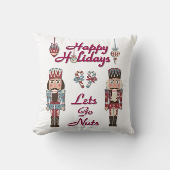 Holiday Nutcracker Låt oss gå nötter Kudde (Framsida)