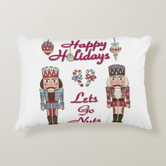 Holiday Nutcracker Låt oss gå nötter Prydnadskudde (Framsidan)