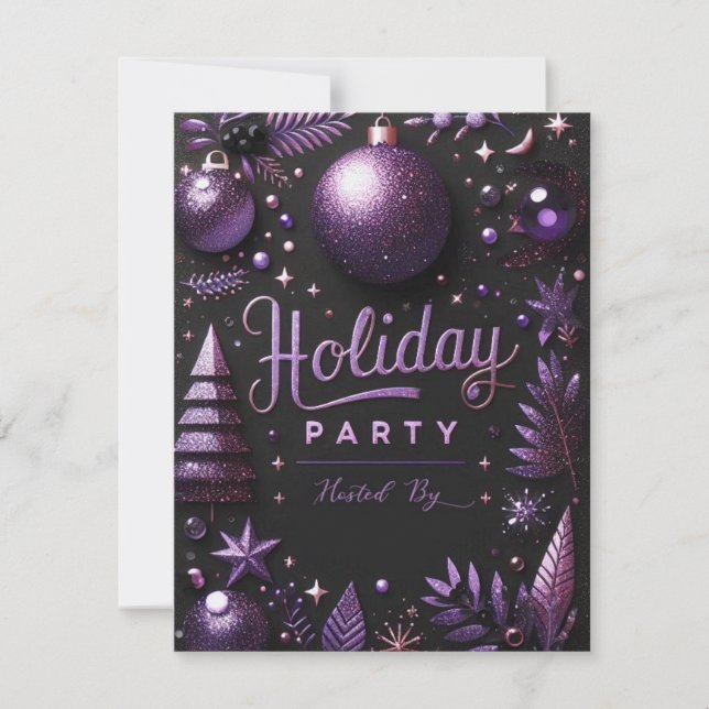 Holiday Party Personalize Card Julkort (Framsida)