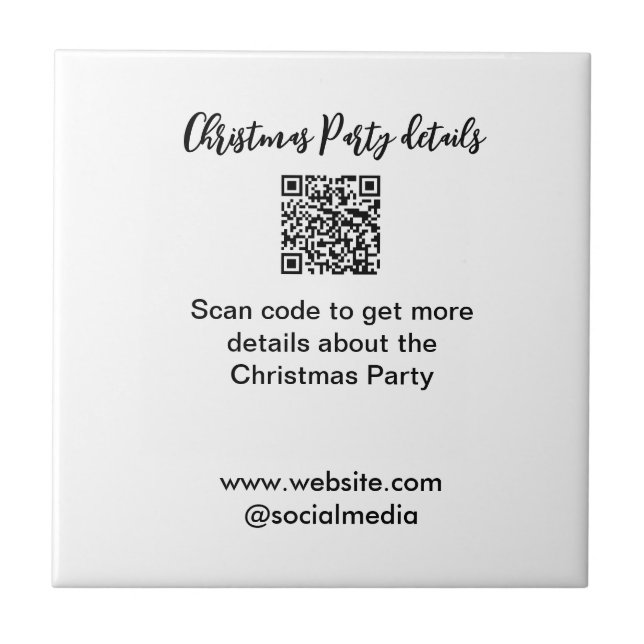 Holiday party Scan QR code details website social  Kakelplatta (Framsidan)