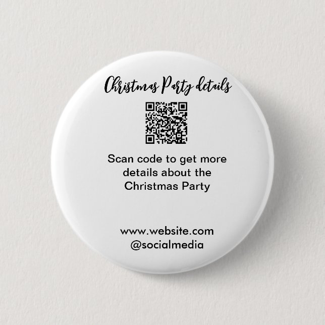 Holiday party Scan QR code details website social  Knapp (Framsida)