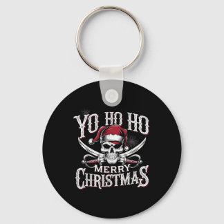 Holiday Pirate Yo Ho Ho Merry Christmas Santa Hat  Nyckelring
