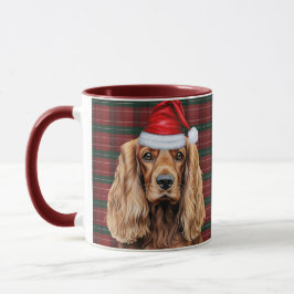 Holiday Plaid Cocker Spaniel Christmas Santa Dog Mugg