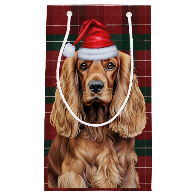 Holiday Plaid Cocker Spaniel Jul Hund  (Framsidan)