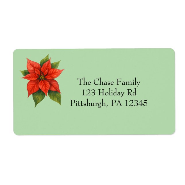 Holiday Poinsettia shipping Fraktsedel (Framsidan)