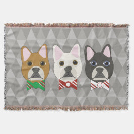 Holiday Pups Grå Diamant Filt