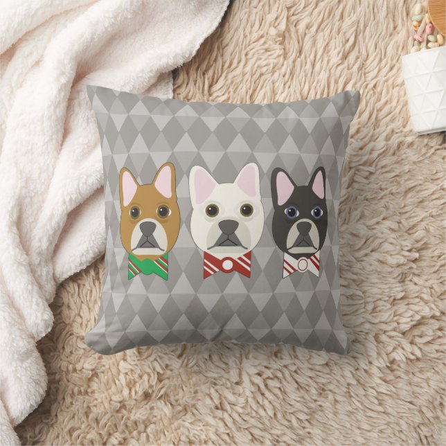 Holiday Pups Gray Diamond Kudde (Filt)