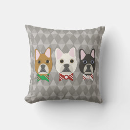 Holiday Pups Gray Diamond Kudde
