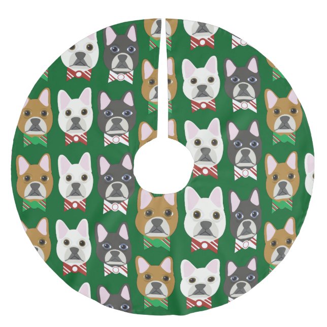 Holiday Pups Grön Julgransmatta Borstad Polyester (Framsidan)