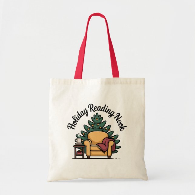 Holiday Reading Nook Library Carryall Tygkasse (Framsidan)
