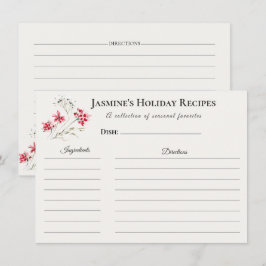 Holiday Recipe Card – Seasonal Kitchen Stationery Meddelande
