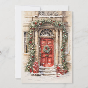 Holiday Red Door Art Jul Platt Kort
