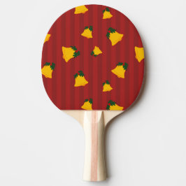 Holiday Red Gold Stripe Bells Christmas Pingisracket