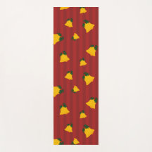 Holiday Red Gold Stripe Bells Jul