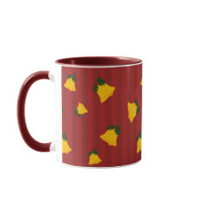 Holiday Red Gold Stripe Bells Jul