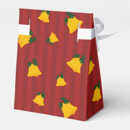 Holiday Red Gold Stripe Bells Jul Presentaskar
