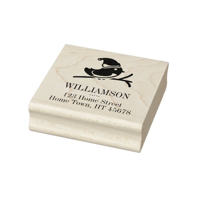 Holiday Robin Square Returadress Stämpel (Stämpel)