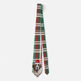 Holiday Saint Bernard Dog Plaid Christmas Slips
