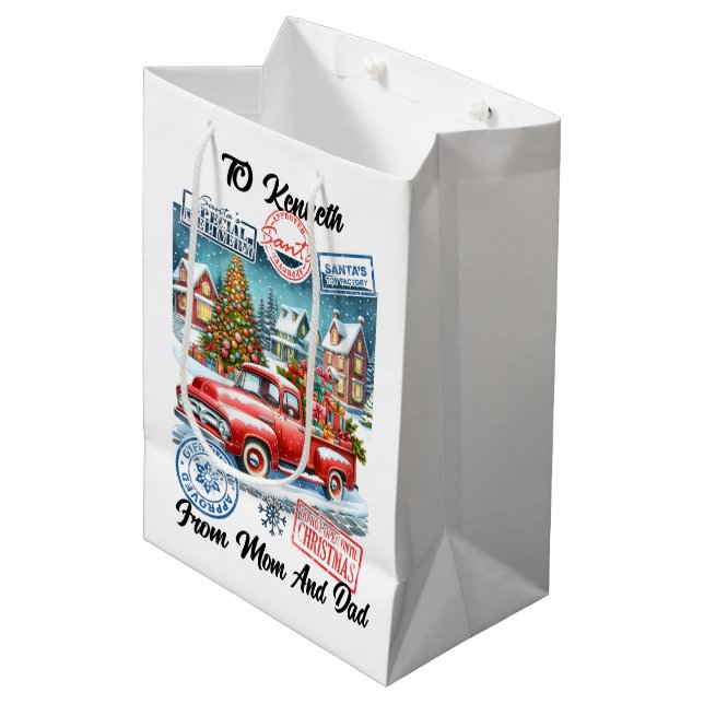 Holiday Santa Sack With Winter Stickers (Framsidan Vinklad)