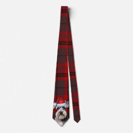 Holiday Schnauzer Hund Röd Plaid Jul Slips