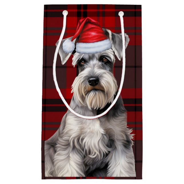 Holiday Schnauzer Hund Semester Plaid Jul (Framsidan)
