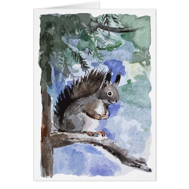 Holiday season squirrel card hälsningskort (Framsidan)