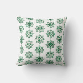 Holiday Snowflake Plaid Pattern Green Kudde