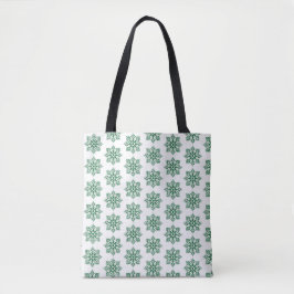 Holiday Snowflake Plaid Pattern Green Tygkasse