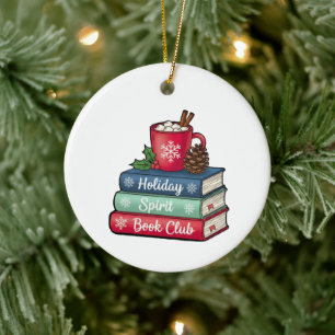 Holiday Spirit Book Club Ornament   Bokälskare