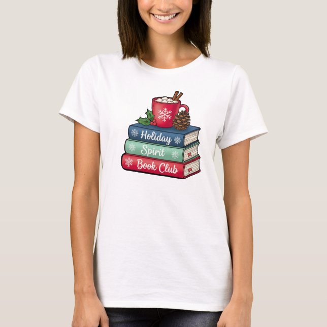 Holiday Spirit Book Club T-Shirt | Book Lovers (Framsida)