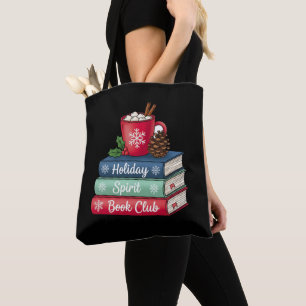 Holiday Spirit Book Club Tote Bag Tygkasse